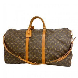 Louis Vuitton Monogram Keepall Bandouliere 60 Boston Bag M41412 Brown Men's W...